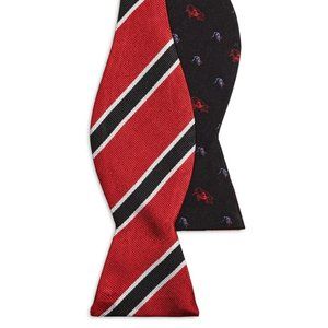 Brooks Brothers Reversible Stripe Cat & Mouse Contrast Bow Tie
